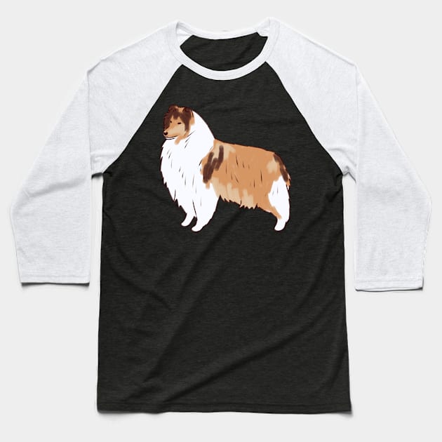 Collie rough dog Baseball T-Shirt by Mayarart